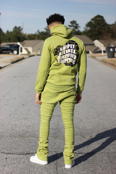 Olive Green Certified Steppers Stacked Jogger Set