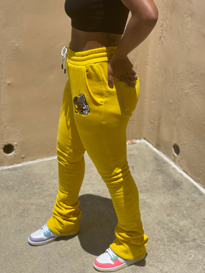 Super Stacked Yellow Joggers