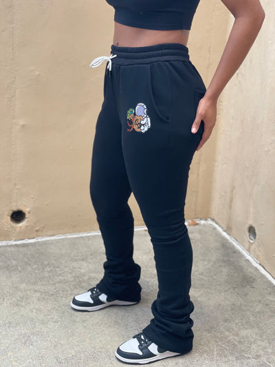 Super Stacked Black Joggers