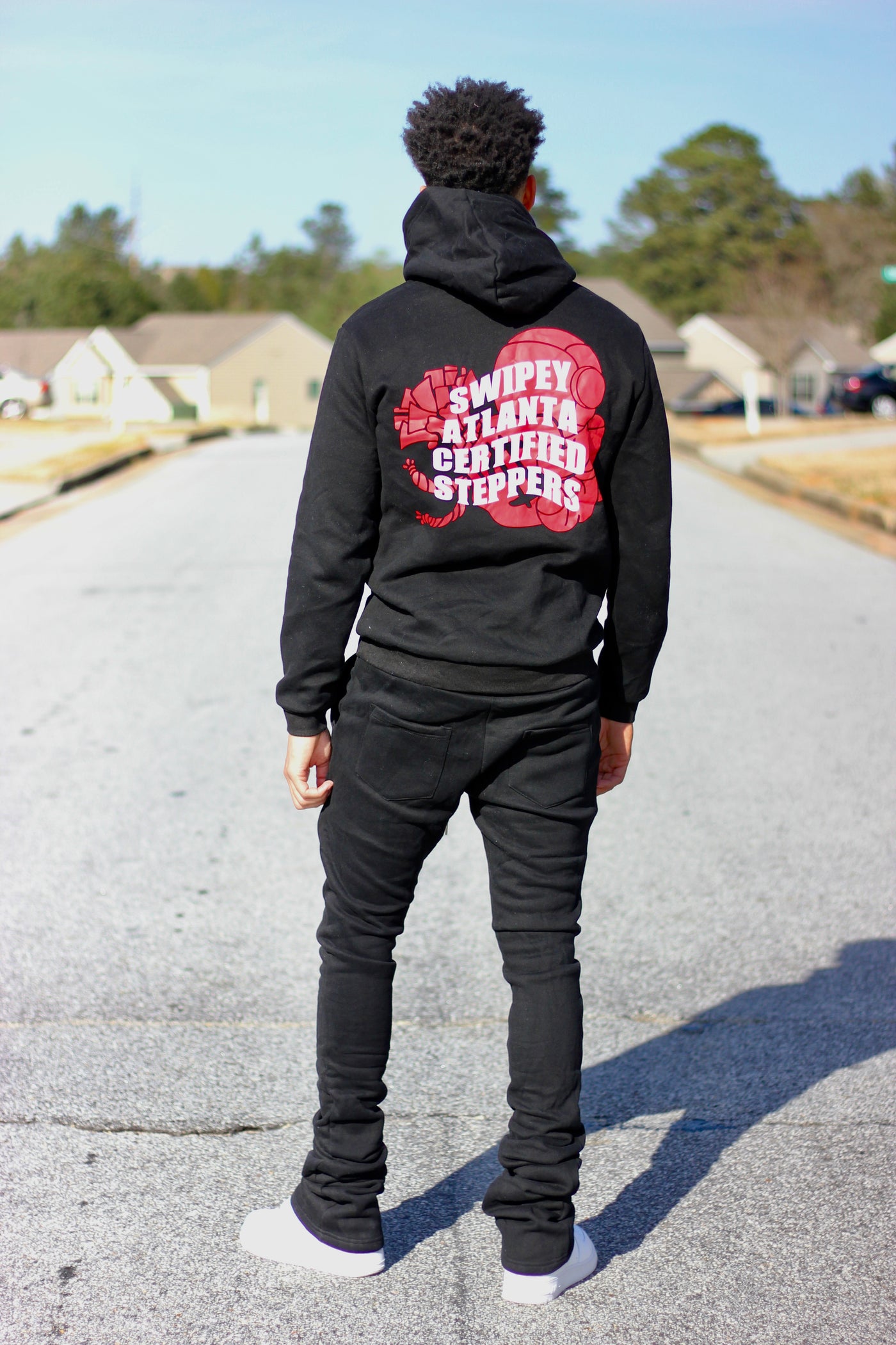 Black Certified Steppers Stacked Jogger Set